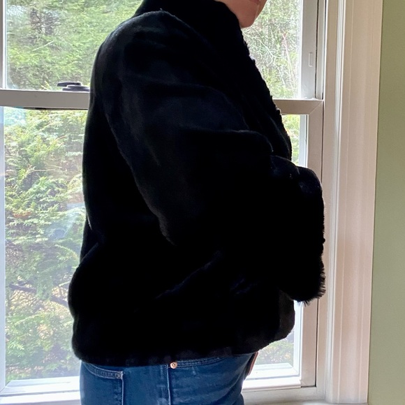 Lauren Ralph Lauren Black Faux Fur Swing Coat Size M - Picture 13 of 16